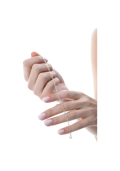 Gümüş Rodyumlu Tasarım Birbirine Bağlı Kalpler Zincir Bileklik Barcode Gümüş