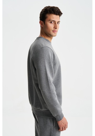 AR-MA Arma Erkek Regular Fit 3 İplik Şardonlu Pamuklu Bisiklet Yaka Sweatshirt 001