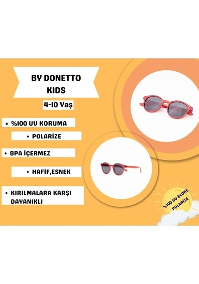 Yeni Unisex 3-9 Yaş Polarize Kırmızı Çocuk Güneş Gözlüğü Kırmızı