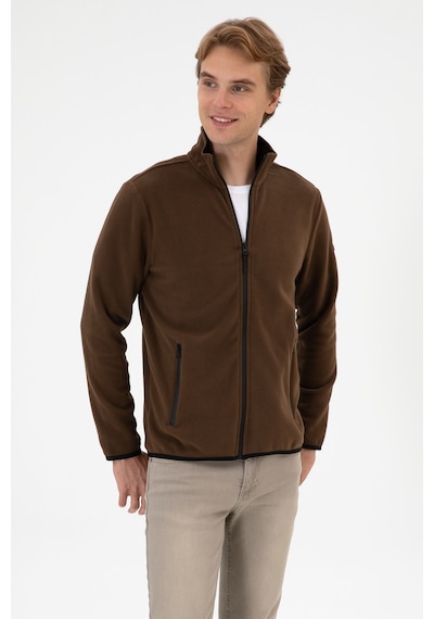 U.S. Polo Assn. Erkek Regular Fit Kahverengi Polar Örme Hırka 50313779-VR029