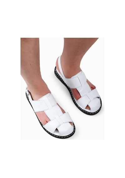 Ducavelli Messina Hakiki Deri Erkek Sandaleti - Hakiki Deri Sandalet - Ortopedik Taban Sandalet - Hafif Deri Sandalet