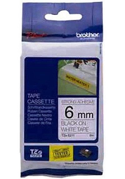 Brother Aze-211 ,6mm Beyaz Etiket