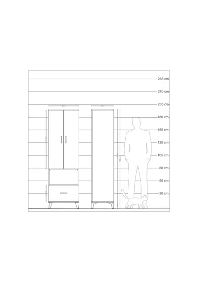 Hyperion Dolap 3 Raflı Tek Çekmeceli Tek Askılı 60x44x195 Çam-aytaşı Atlas Çam