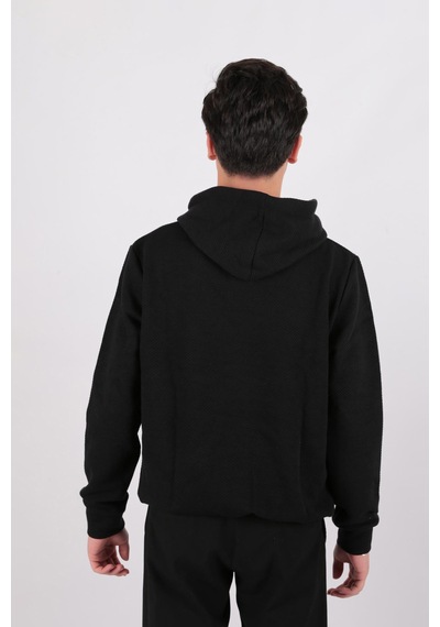 Five Pocket Fp24b2124 Erkek Kapşonlu Kanguru Cepli Sweatshirt Siyah