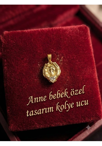 Anne Çocuk El Kolye Ucu 03 - Altın