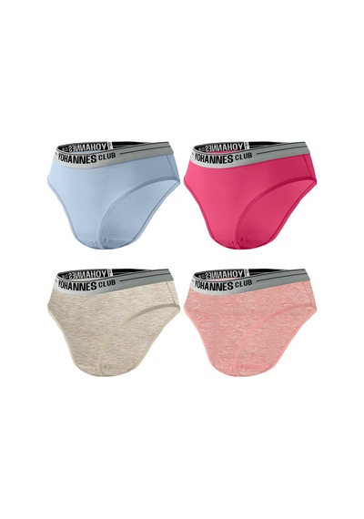 Yohannes Club, Kız Çocuk, Pamuklu Slip&atlet, Alt-üst, 4 Çift Takım, Karışık Renkli Çok Renkli