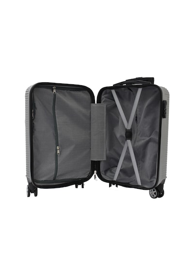 Escape Vlz 072-set Abs 8 Tekerlekli Büyük, Orta, Kabin Boy Valiz, Bavul Seti, Açık Gri