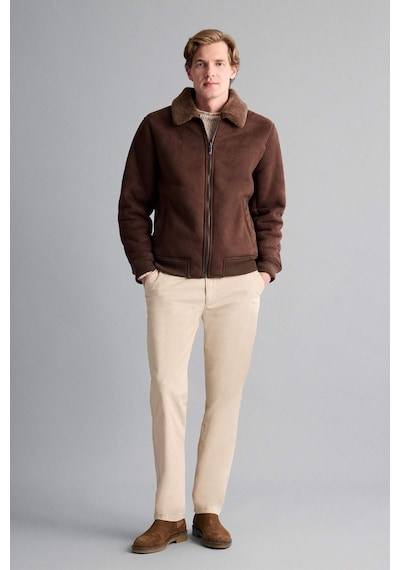 Defacto Slim Fit Dar Kesim Kürklü Polo Yaka Astarlı Fermuarlı Cepli Süet Mont A3869ax25wnbn539 Kahve-bn539