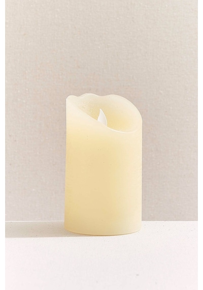 Pasabahce Silindir Led Mum 12.5x7.5 Cm - 1 Adet Krem