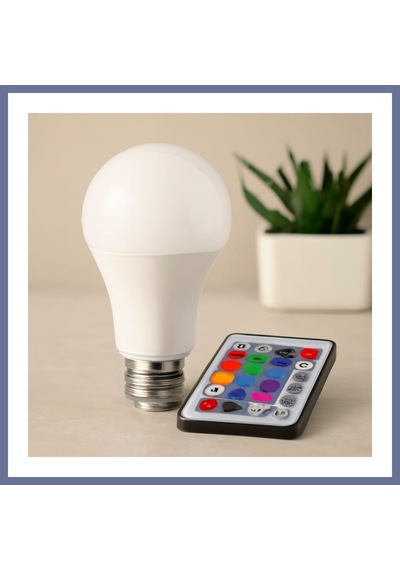 Bezos Kumandalı Rgb E27 Led Ampul 9w - 700 Lm, 15000 Saat Dlra Lm, Saat