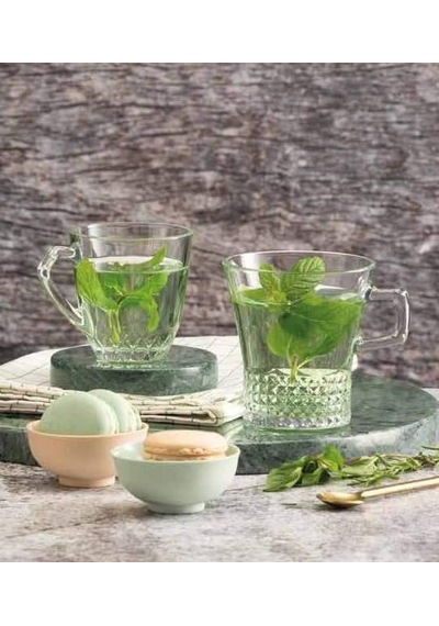 Paşabahçe 55703 Kuvars Kulplu Çay-kahve Kupası 250 Cc -6 Adet Şeffaf