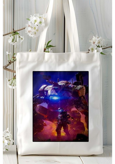 Art Hediye Titanfal Oyun Baskılı Omuz Çanta Kişiye Özel Model 3 Çok Renkli