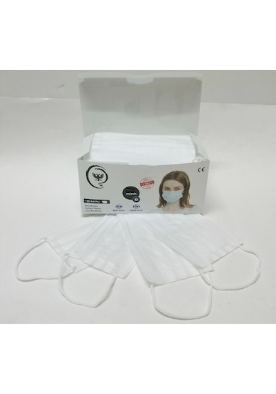300 Adet 6 Paket Medikal Maske Beyaz- 5 Adet Maske Aparatı
