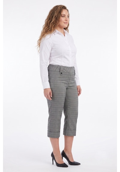 Baglan Kadın Bermuda Duble Paça Pantolon Bgl-st05669 Gri