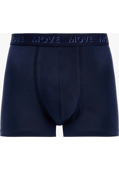 Koton Baskılı Lastik Detaylı Pamuklu 3'lü Boxer Seti Lacivert 7wlm90018mk