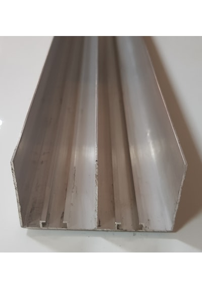 Alüminyum Profil Sürme Kapak Rayı Frenli Üst Ray 250cm Gri