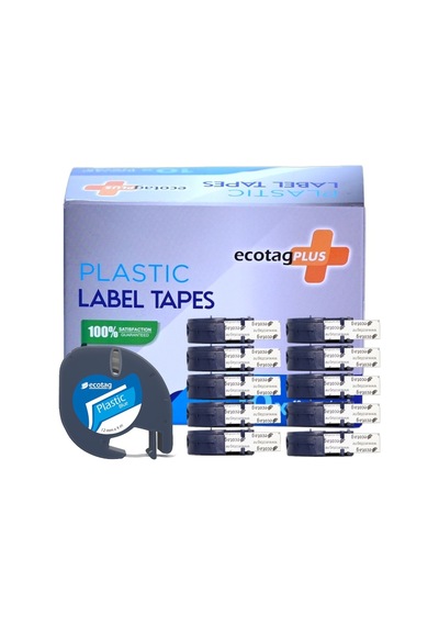 Ecotagplus Dymo Letratag Muadili Plastik Serit Etiket Mavi 10 Lu Pak