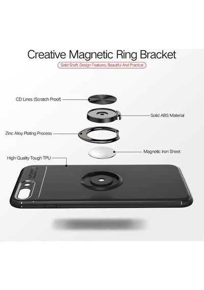 Apple Uyumlu iPhone 7 Plus Kilif Yüzüklü Magnetli Ravel Case 389754122