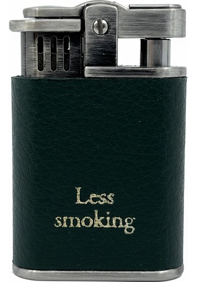 Zenit Less Smoking Deri Kaplama Benzinli Çakmak - Yeşil Yeşil