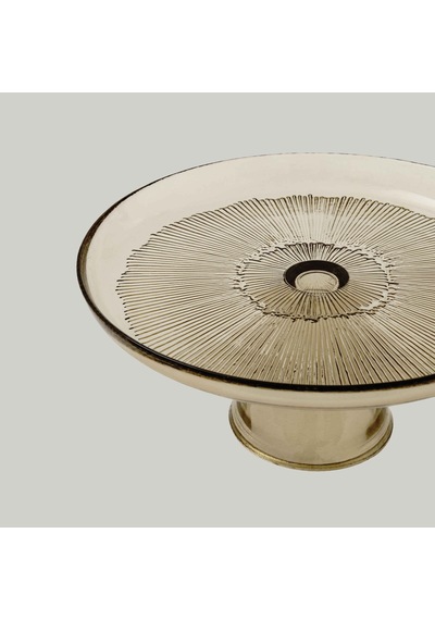 Linens Clarity Ayaklı Tabak 21x9.5 Cm Bronz