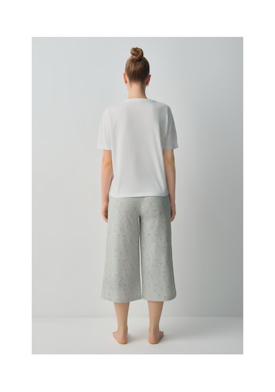 Suwen Julia Pamuklu Kapri Pijama Takımı Wsh1051001055 Yeşil