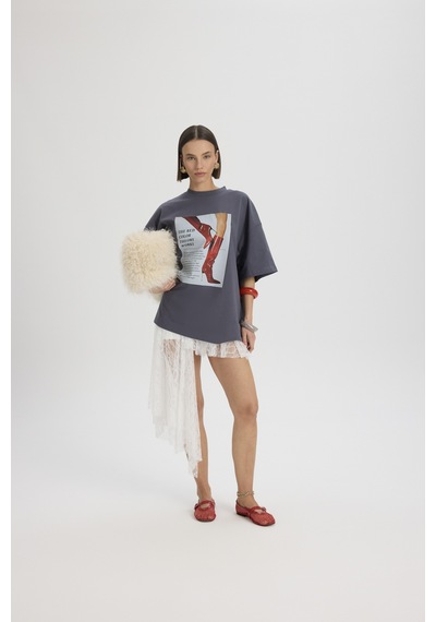 Mai Studıos Mai Studios Co. Theory Oversize Füme T-shirt Füme