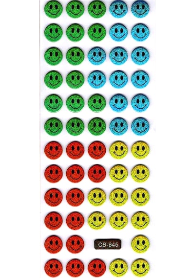 Sticker Kabartmalı Sticker Defter Planlayıcı Etiket Cb645 16x7 Cm- Renkli Gülenyüz Çok Renkli