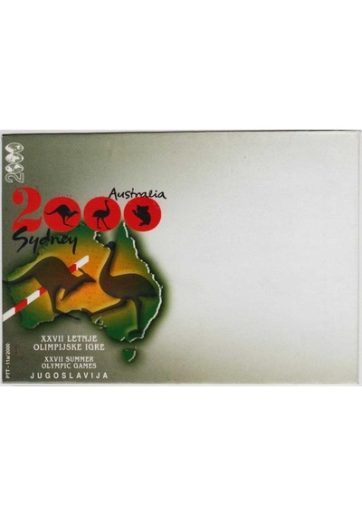 27. Yaz Olimpiyatları 2000 Yılı Avustralya Temalı Yugoslavya Zarf.