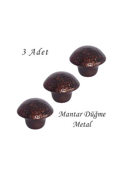 3 Adet Bakır Mantar Düğme Kulp Mobilya Çekmece Dolap Kapak Kulbu Metal Kulp Aksesuarları Vidalı