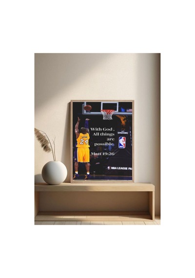 Poster Nba Kobe Bryant Ahşap Çerçeveli Dekoratif Tablo Çok Renkli - 867737023 Çok Renkli