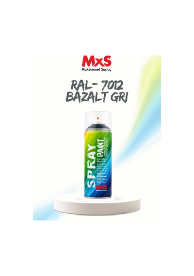 Mxs Ral 7012 Bazalt Gri Akrilik Sprey Boya 400 Ml Siyah
