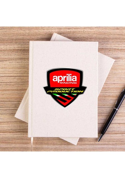 Aprilia Racing Logo Krem Çizgisiz Kanvas Defter