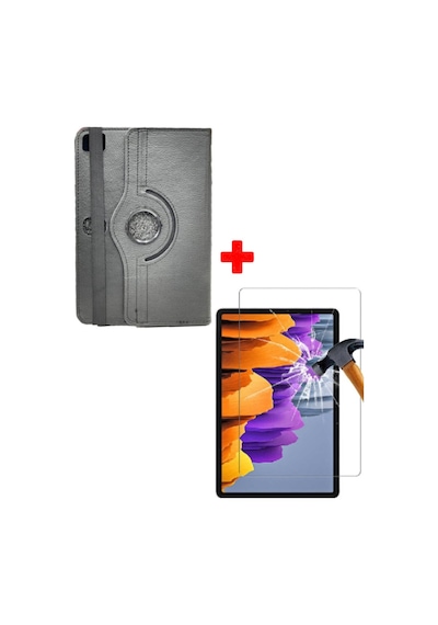 Vorcom S12 10.1 Universal Kancalı Tablet Kılıfı + Nano Esnek Ekran Koruyucu Arka Kapak
