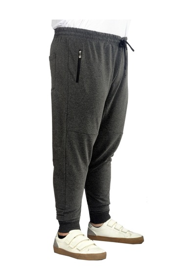 Mode Xl Büyük Beden Eşofman Altı Darpaça Zippered 22501 Antramelanj 001