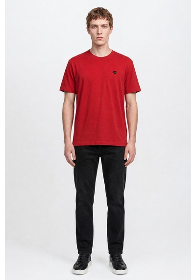 %100 Pamuk Relaxed Fit Rahat Kesim Bisiklet Yaka Minimal Logo Detaylı Tişört Kırmızı %100 Pamuk Relaxed Fit Rahat Kesim Bisiklet Yaka Minimal Logo Detaylı Tişört Kırmızı