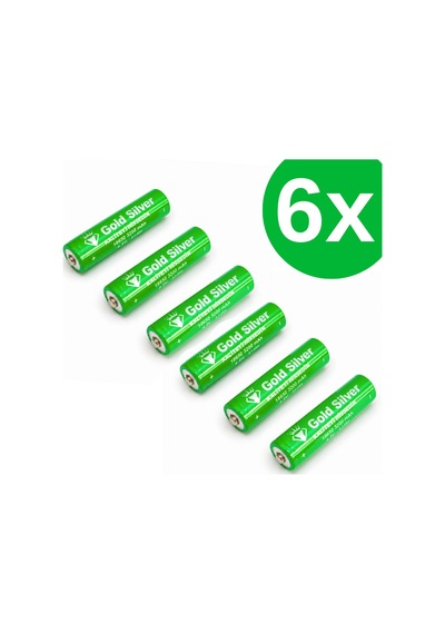 Gold Silver 18650 El Feneri Ve Kafa Lambası İçin Şarj Edilebilir Li-ion Pil - 3200 Mah 4.2v 6 Adet