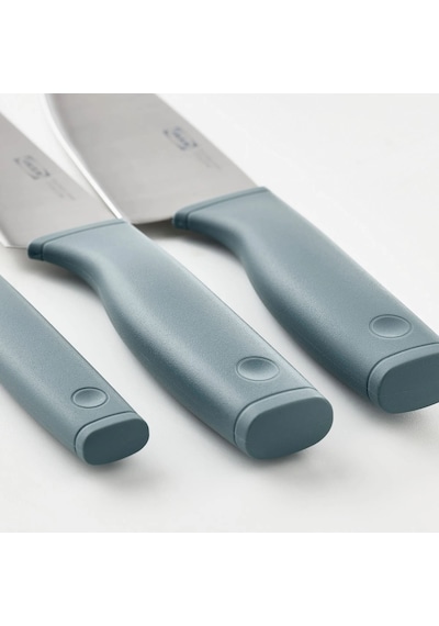 Ikea Tıgerbarb 3 Parça Mutfak Bıçağı Seti 23 Cm Turkuaz - Gri Çok Renkli