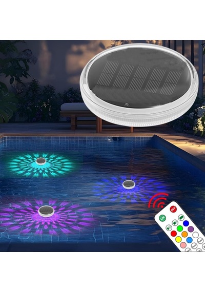 Solar Güneş Enerjili Yüzen Havuz Ve Bahçe Lambası Uzaktan Kumandalı Rgb Renkli Su Geçirmez Ip67 1