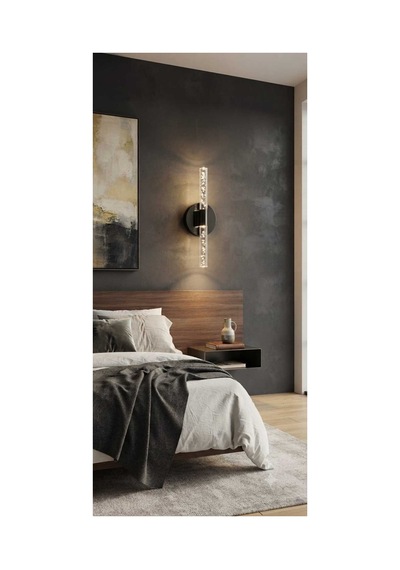 Bubbleflux Medium 40 Cm Modern Tasarım Led Aplik - Duvar Lambası - Siyah - Pilli - Günışığı Siyah Pilli