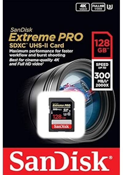 Sandisk 128gb Extreme Pro Hafıza Kartı, 300mb/sn'e Kadar - Sdsdxp