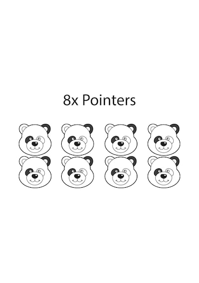 Panda Temalı Çocuk Boy Ölçer Sticker Siyah Beyaz Minimal Duvar Dekoru &