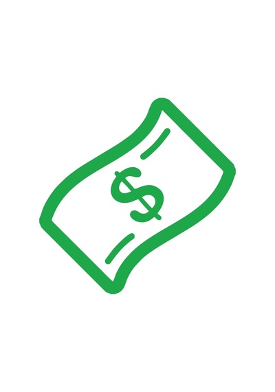 Dolar Banknot Araba Sticker 17x17 Cm Yeşil