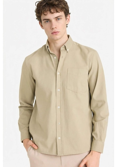 Defacto Regular Fit Gabardin Gömlek F1261ax26spkh404 Haki-kh404
