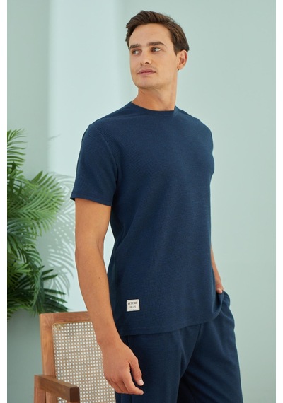 Sevim Erkek Kısa Kol Lacivert Pijama Takım C3t6n49 001