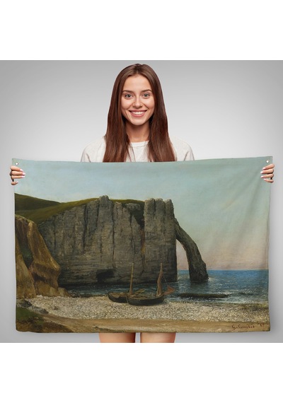 Gustave Courbet - Etretat Kayalıkları Duvar Örtüsü-7073
