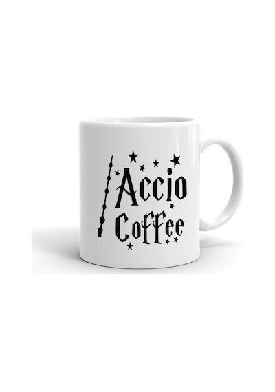 Accio Cafe Baskılı Seramik Beyaz Kupa