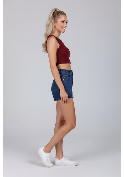 Zedefx Kadın Kalın Askılı Fitilli Bluz bordo