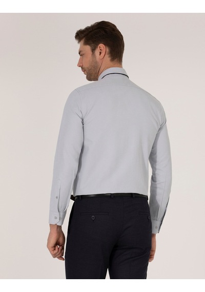 Pierre Cardin Gri Slim Fit Oxford Gömlek
