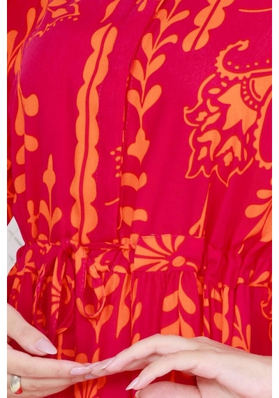 Sevitli Otantik Yarım Düğmeli Viscon Elbise-pembe-4012-pembe Pembe Sevitli Otantik Yarım Düğmeli Viscon Elbise-pembe-4012-pembe Pembe