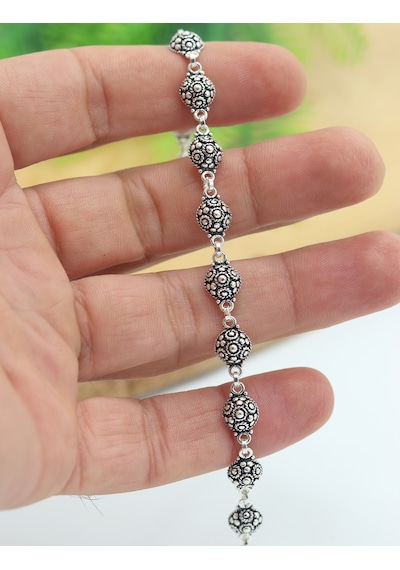 Kasımpatı Hasır Model İşlemeli Gümüş Kadın Bileklik 201025251 Gümüş